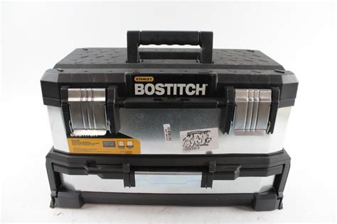 bostitch metal tool box with drawer|Stanley Bostitch Tool Box With Tray 9 34 H x 10 14 W .